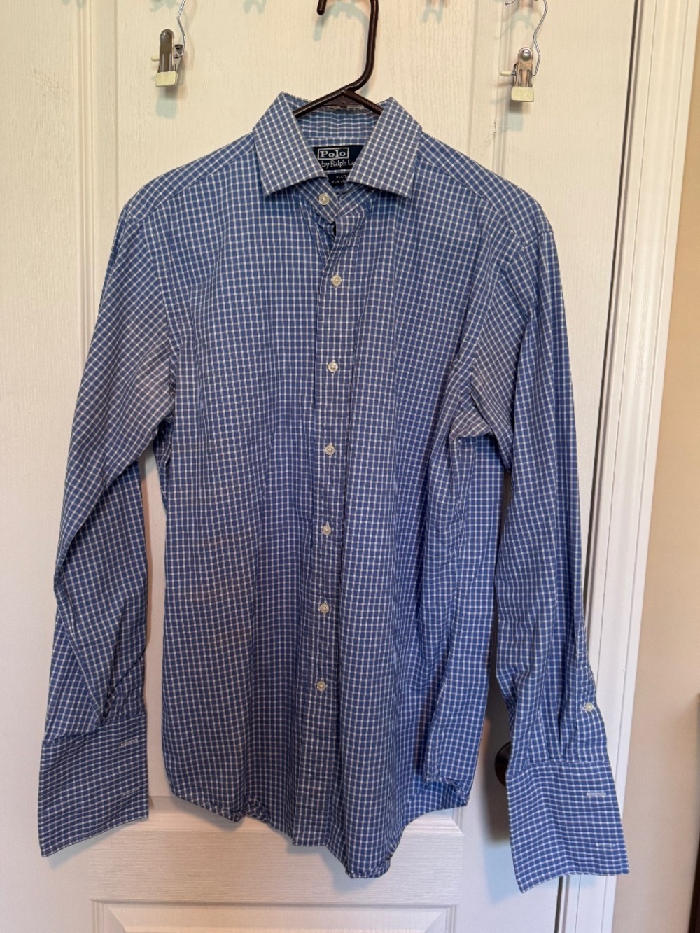 Polo Ralph Lauren Regent Classic Fit Gingham Dress Shirt French Cuffs 15 33